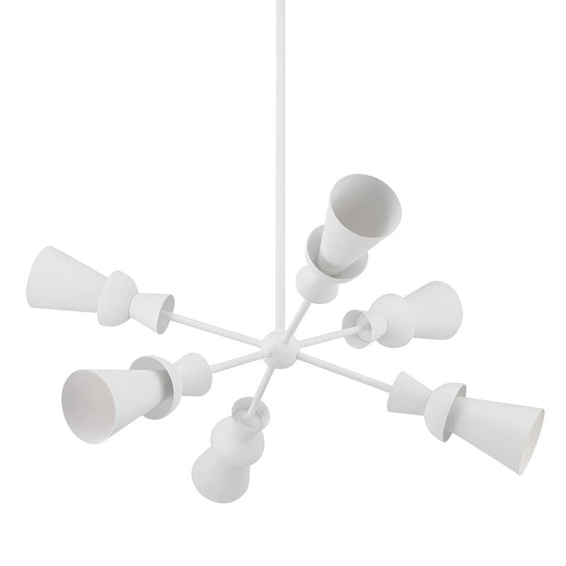 Six Light Chandelier<br /><span style="color:#4AB0CE;">Entrega: 4-10 dias en USA</span><br /><span style="color:#4AB0CE;font-size:60%;">PREGUNTE POR ENTREGA EN PANAMA</span><br />Collection: Florence<br />Finish: Gesso White