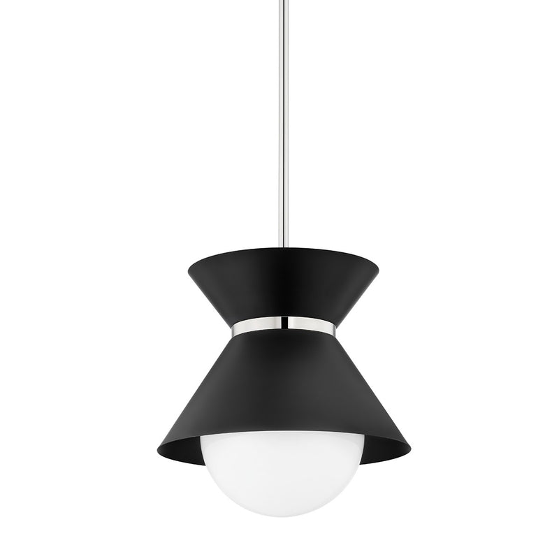 One Light Pendant<br /><span style="color:#4AB0CE;">Entrega: 17-18 semanas en USA</span><br /><span style="color:#4AB0CE;font-size:60%;">PREGUNTE POR ENTREGA EN PANAMA</span><br />Collection: Scout<br />Finish: Soft Black/Polished Nickel
