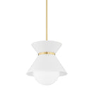 One Light Pendant<br /><span style="color:#4AB0CE;">Entrega: 4-10 dias en USA</span><br /><span style="color:#4AB0CE;font-size:60%;">PREGUNTE POR ENTREGA EN PANAMA</span><br />Collection: Scout<br />Finish: Soft White/Patina Brass