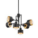 Six Light Chandelier<br /><span style="color:#4AB0CE;">Entrega: 4-10 dias en USA</span><br /><span style="color:#4AB0CE;font-size:60%;">PREGUNTE POR ENTREGA EN PANAMA</span><br />Collection: North<br />Finish: Soft Black/Gold Leaf