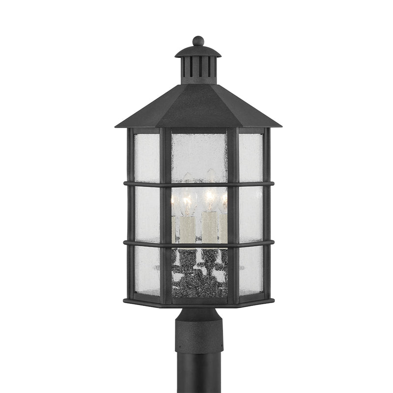 Four Light Outdoor Post<br /><span style="color:#4AB0CE;">Entrega: 4-10 dias en USA</span><br /><span style="color:#4AB0CE;font-size:60%;">PREGUNTE POR ENTREGA EN PANAMA</span><br />Collection: Lake County<br />Finish: French Iron