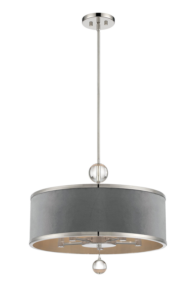 Five Light Pendant/Semi Flush Mount<br /><span style="color:#4AB0CE;">Entrega: 4-10 dias en USA</span><br /><span style="color:#4AB0CE;font-size:60%;">PREGUNTE POR ENTREGA EN PANAMA</span><br />Collection: Luxour<br />Finish: Polished Nickel