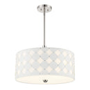 Three Light Pendant<br /><span style="color:#4AB0CE;">Entrega: 4-10 dias en USA</span><br /><span style="color:#4AB0CE;font-size:60%;">PREGUNTE POR ENTREGA EN PANAMA</span><br />Collection: Patchwork<br />Finish: Polished Nickel