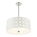 Three Light Pendant<br /><span style="color:#4AB0CE;">Entrega: 4-10 dias en USA</span><br /><span style="color:#4AB0CE;font-size:60%;">PREGUNTE POR ENTREGA EN PANAMA</span><br />Collection: Patchwork<br />Finish: Polished Nickel