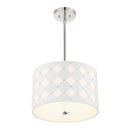 Three Light Pendant<br /><span style="color:#4AB0CE;">Entrega: 4-10 dias en USA</span><br /><span style="color:#4AB0CE;font-size:60%;">PREGUNTE POR ENTREGA EN PANAMA</span><br />Collection: Patchwork<br />Finish: Polished Nickel