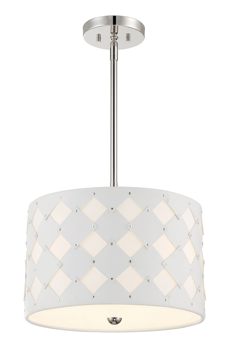 George Kovacs - P5339-613 - Three Light Pendant - Patchwork - Polished Nickel