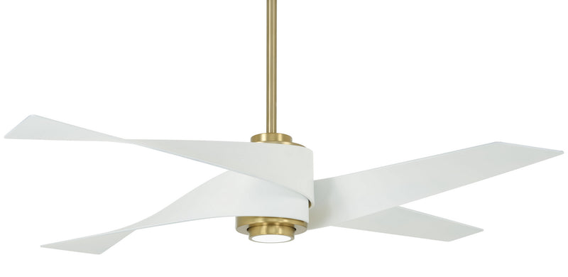 Minka Aire - F903L-SBR/WHF - 64"Ceiling Fan - Artemis Iv - Soft Brass