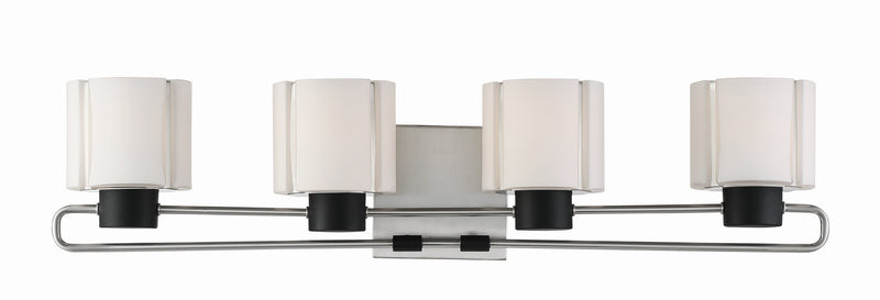 Minka-Lavery - 2464-691 - Four Light Bath - Waverly Plaza Bath - Brushed Nickel w/Coal