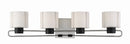 Minka-Lavery - 2464-691 - Four Light Bath - Waverly Plaza Bath - Brushed Nickel w/Coal