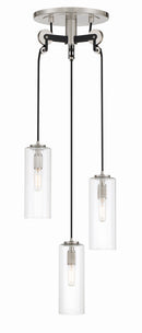 Minka-Lavery - 2897-691 - Three Light Pendant - Pullman Junction - Coal w/Brushed Nickel