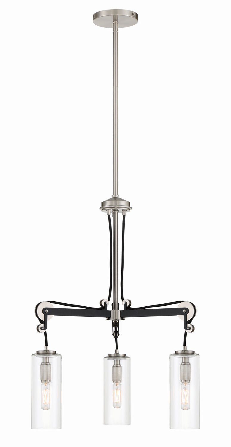 Minka-Lavery - 2898-691 - Three Light Chandelier - Pullman Junction - Coal With Brushed Nickel