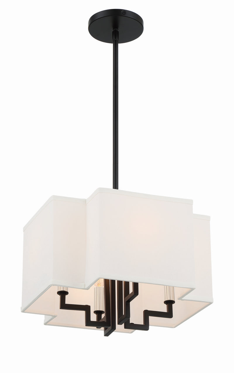 Minka-Lavery - 2954-572 - Four Light Pendant/Semi Flush Mount - Upham Estates - Coal w/Polished Nickel