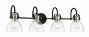 Minka-Lavery - 3364-572 - Four Light Bath - Monico - Coal w/Polished Nickel