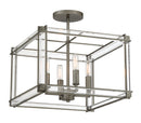 Minka-Lavery - 3859-756 - Four Light Semi Flush Mount - Langen Square - Antique Nickel