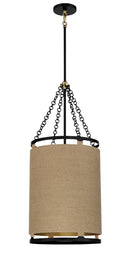 Minka-Lavery - 3864-726 - Four Light Pendant - Windward Passage - Coal And Soft Brass