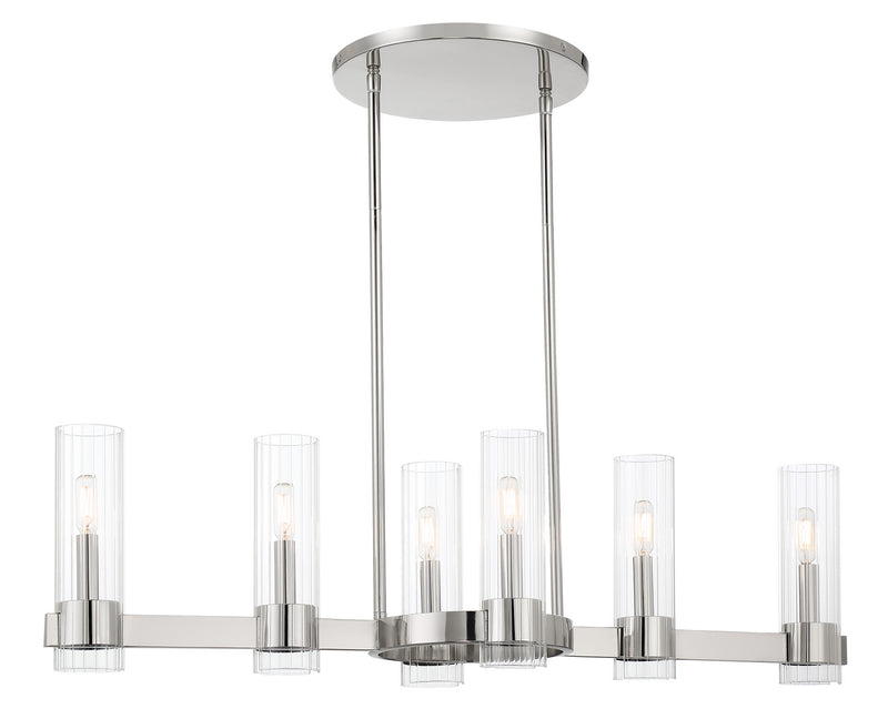 Minka-Lavery - 3896-613 - Six Light Island Pendant - Vernon Place - Polished Nickel