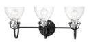 Minka-Lavery - 3363-572 - Three Light Bath - Monico - Matte Black And Polished Nickel
