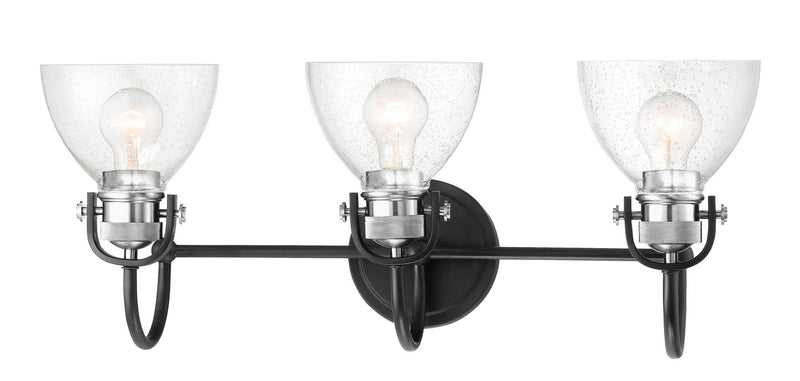 Minka-Lavery - 3363-572 - Three Light Bath - Monico - Matte Black And Polished Nickel