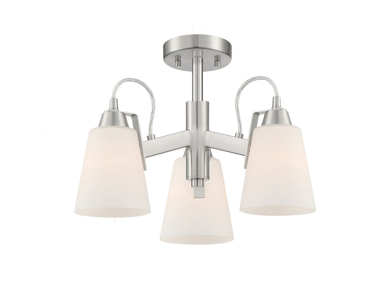 Minka-Lavery - 3997-84 - Three Light Semi Flush Mount - Beckonridge - Brushed Nickel