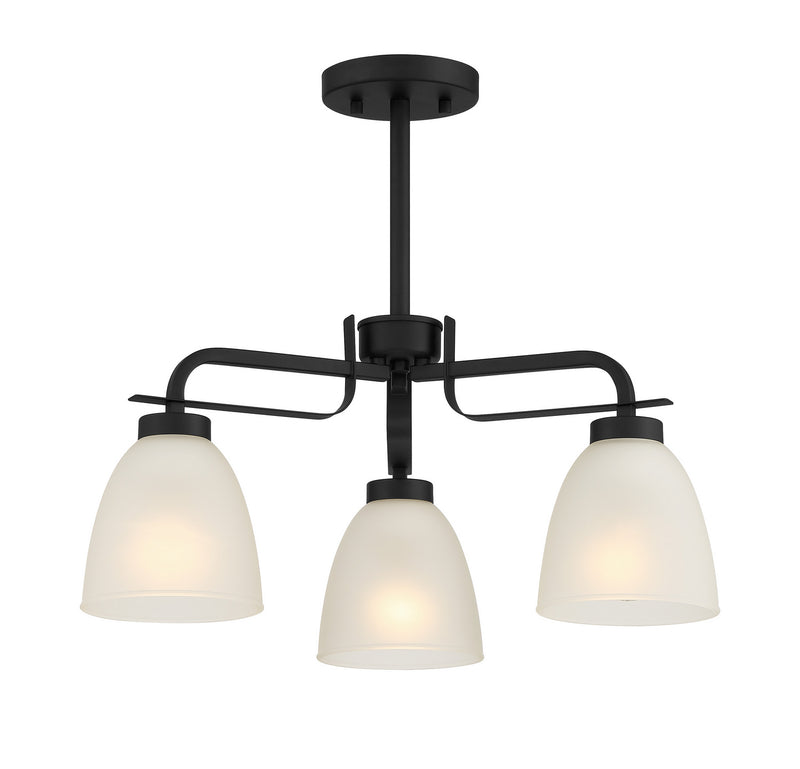 Three Light Semi Flush / Chandelier<br /><span style="color:#4AB0CE;">Entrega: 4-10 dias en USA</span><br /><span style="color:#4AB0CE;font-size:60%;">PREGUNTE POR ENTREGA EN PANAMA</span><br />Collection: Kaitlen<br />Finish: Coal