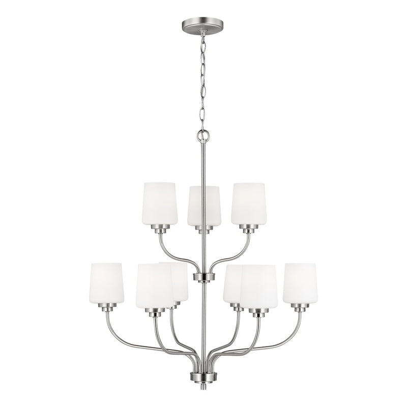 Generation Lighting - 3102809-962 - Nine Light Chandelier - Windom - Brushed Nickel