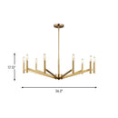 Nine Light Chandelier<br /><span style="color:#4AB0CE;">Entrega: 4-10 dias en USA</span><br /><span style="color:#4AB0CE;font-size:60%;">PREGUNTE POR ENTREGA EN PANAMA</span><br />Collection: Vector<br />Finish: Satin Brass