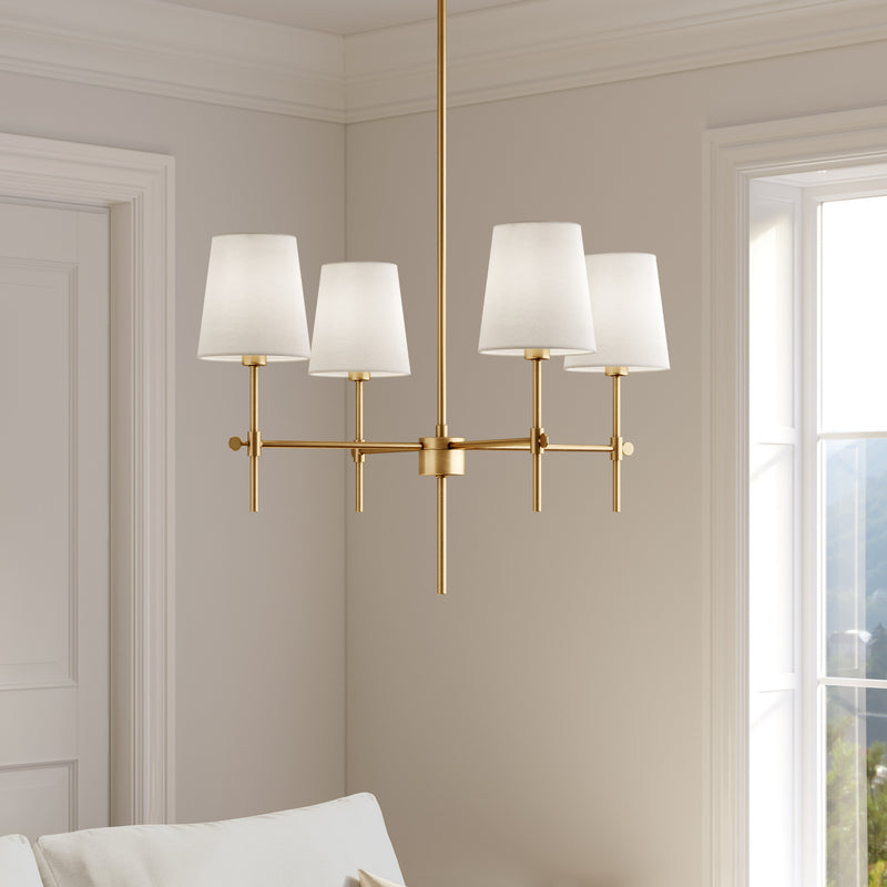 Visual Comfort Studio - 3187204-848 - Four Light Chandelier - Baker - Satin Brass