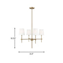 Visual Comfort Studio - 3187204-848 - Four Light Chandelier - Baker - Satin Brass