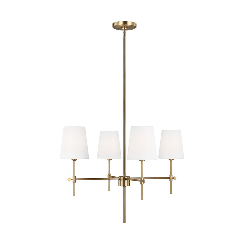 Four Light Chandelier<br /><span style="color:#4AB0CE;">Entrega: 4-10 dias en USA</span><br /><span style="color:#4AB0CE;font-size:60%;">PREGUNTE POR ENTREGA EN PANAMA</span><br />Collection: Baker<br />Finish: Satin Brass