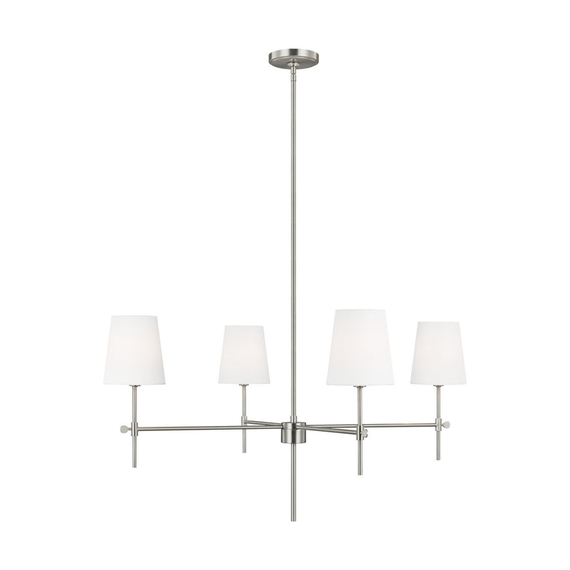 Visual Comfort Studio - 3287204-962 - Four Light Chandelier - Baker - Brushed Nickel