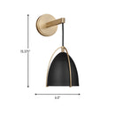 One Light Wall / Bath Sconce<br /><span style="color:#4AB0CE;">Entrega: 4-10 dias en USA</span><br /><span style="color:#4AB0CE;font-size:60%;">PREGUNTE POR ENTREGA EN PANAMA</span><br />Collection: Norman<br />Finish: Satin Brass