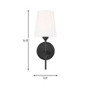 One Light Wall / Bath Sconce<br /><span style="color:#4AB0CE;">Entrega: 3-4 semanas en USA</span><br /><span style="color:#4AB0CE;font-size:60%;">PREGUNTE POR ENTREGA EN PANAMA</span><br />Collection: Baker<br />Finish: Midnight Black