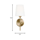 One Light Wall / Bath Sconce<br /><span style="color:#4AB0CE;">Entrega: 6-7 semanas en USA</span><br /><span style="color:#4AB0CE;font-size:60%;">PREGUNTE POR ENTREGA EN PANAMA</span><br />Collection: Baker<br />Finish: Satin Brass