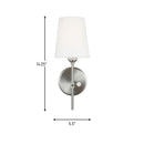 One Light Wall / Bath Sconce<br /><span style="color:#4AB0CE;">Entrega: 6-7 semanas en USA</span><br /><span style="color:#4AB0CE;font-size:60%;">PREGUNTE POR ENTREGA EN PANAMA</span><br />Collection: Baker<br />Finish: Brushed Nickel