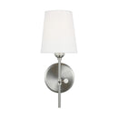 One Light Wall / Bath Sconce<br /><span style="color:#4AB0CE;">Entrega: 4-10 dias en USA</span><br /><span style="color:#4AB0CE;font-size:60%;">PREGUNTE POR ENTREGA EN PANAMA</span><br />Collection: Baker<br />Finish: Brushed Nickel