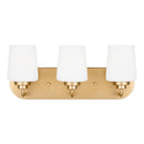 Three Light Wall / Bath<br /><span style="color:#4AB0CE;">Entrega: 4-10 dias en USA</span><br /><span style="color:#4AB0CE;font-size:60%;">PREGUNTE POR ENTREGA EN PANAMA</span><br />Collection: Windom<br />Finish: Satin Brass