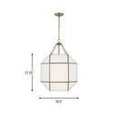 Three Light Lantern<br /><span style="color:#4AB0CE;">Entrega: 4-10 dias en USA</span><br /><span style="color:#4AB0CE;font-size:60%;">PREGUNTE POR ENTREGA EN PANAMA</span><br />Collection: Morrison<br />Finish: Satin Brass
