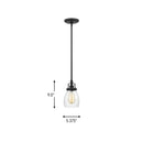 One Light Mini-Pendant<br /><span style="color:#4AB0CE;">Entrega: 4-10 dias en USA</span><br /><span style="color:#4AB0CE;font-size:60%;">PREGUNTE POR ENTREGA EN PANAMA</span><br />Collection: Belton<br />Finish: Midnight Black