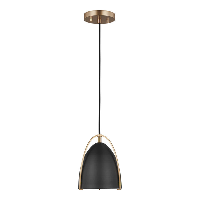 Visual Comfort Studio - 6151701EN3-848 - One Light Mini-Pendant - Norman - Satin Brass