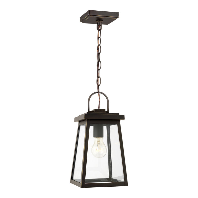 One Light Outdoor Pendant<br /><span style="color:#4AB0CE;">Entrega: 4-10 dias en USA</span><br /><span style="color:#4AB0CE;font-size:60%;">PREGUNTE POR ENTREGA EN PANAMA</span><br />Collection: Founders<br />Finish: Antique Bronze