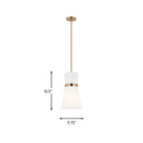 One Light Pendant<br /><span style="color:#4AB0CE;">Entrega: 4-10 dias en USA</span><br /><span style="color:#4AB0CE;font-size:60%;">PREGUNTE POR ENTREGA EN PANAMA</span><br />Collection: Clark<br />Finish: Satin Brass