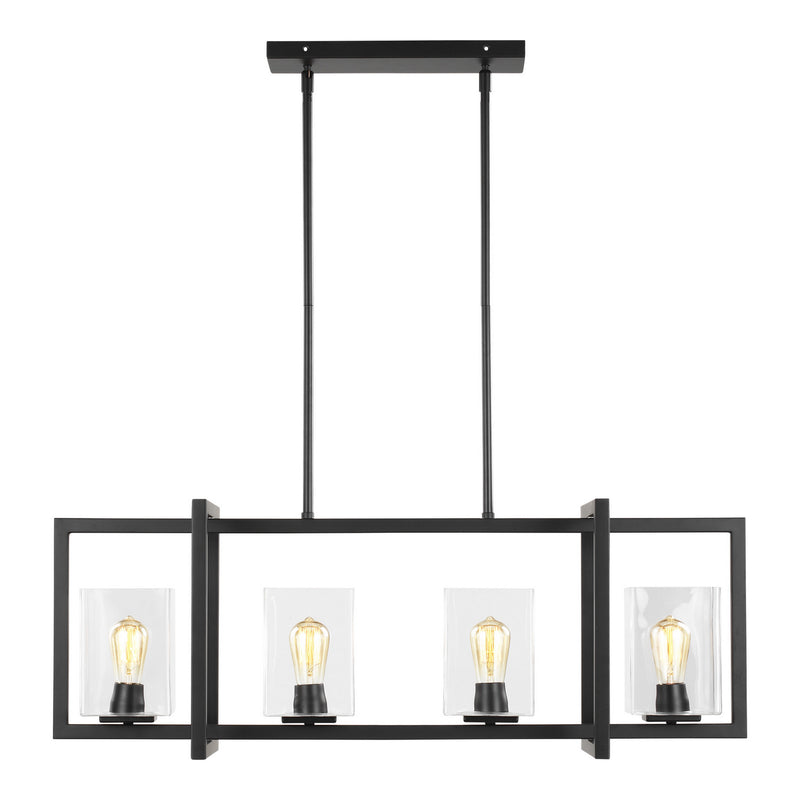 Four Light Island Pendant<br /><span style="color:#4AB0CE;">Entrega: 4-10 dias en USA</span><br /><span style="color:#4AB0CE;font-size:60%;">PREGUNTE POR ENTREGA EN PANAMA</span><br />Collection: Mitte<br />Finish: Midnight Black