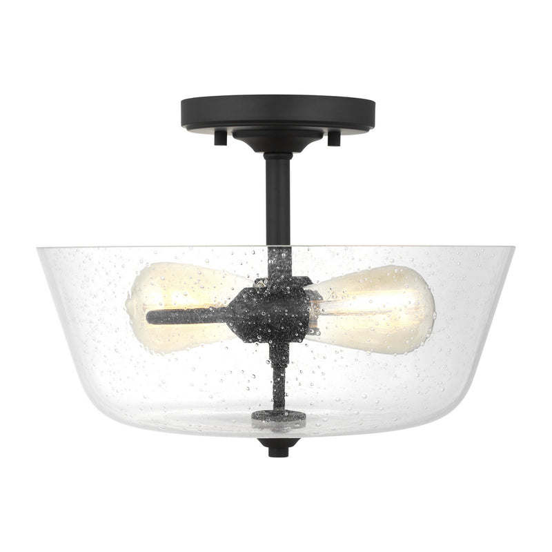 Generation Lighting - 7714502-112 - Two Light Semi-Flush Mount - Belton - Midnight Black