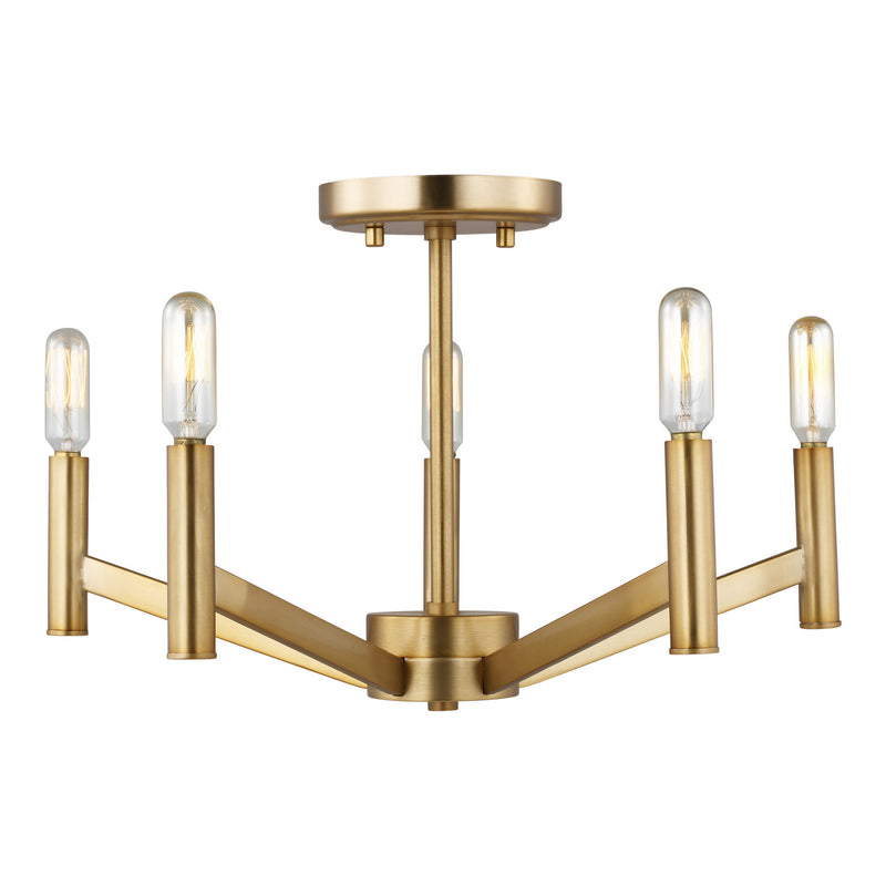 Visual Comfort Studio - 7724305-848 - Five Light Semi-Flush Mount - Vector - Satin Brass