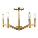 Visual Comfort Studio - 7724305EN-848 - Five Light Semi-Flush Mount - Vector - Satin Brass