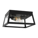 Two Light Outdoor Flush Mount<br /><span style="color:#4AB0CE;">Entrega: 4-10 dias en USA</span><br /><span style="color:#4AB0CE;font-size:60%;">PREGUNTE POR ENTREGA EN PANAMA</span><br />Collection: Founders<br />Finish: Black