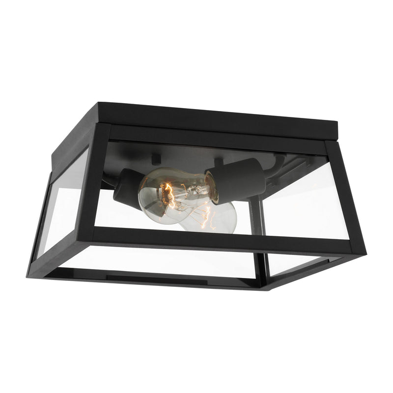 Two Light Outdoor Flush Mount<br /><span style="color:#4AB0CE;">Entrega: 4-10 dias en USA</span><br /><span style="color:#4AB0CE;font-size:60%;">PREGUNTE POR ENTREGA EN PANAMA</span><br />Collection: Founders<br />Finish: Black