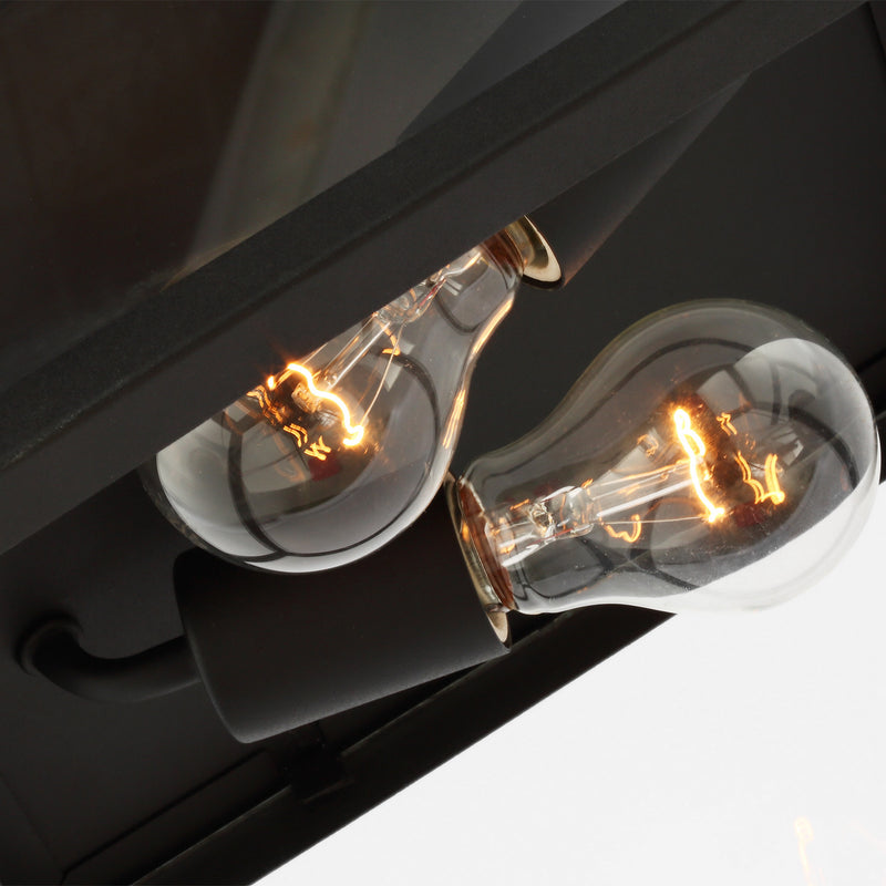 Two Light Outdoor Flush Mount<br /><span style="color:#4AB0CE;">Entrega: 4-10 dias en USA</span><br /><span style="color:#4AB0CE;font-size:60%;">PREGUNTE POR ENTREGA EN PANAMA</span><br />Collection: Founders<br />Finish: Black