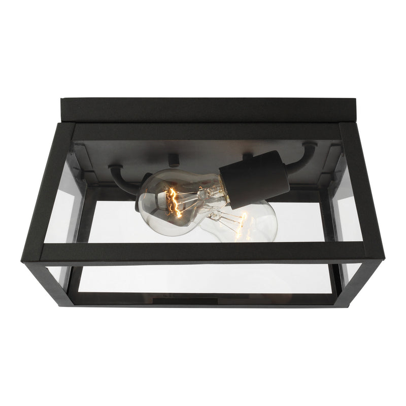 Two Light Outdoor Flush Mount<br /><span style="color:#4AB0CE;">Entrega: 4-10 dias en USA</span><br /><span style="color:#4AB0CE;font-size:60%;">PREGUNTE POR ENTREGA EN PANAMA</span><br />Collection: Founders<br />Finish: Black