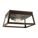 Two Light Outdoor Flush Mount<br /><span style="color:#4AB0CE;">Entrega: 4-10 dias en USA</span><br /><span style="color:#4AB0CE;font-size:60%;">PREGUNTE POR ENTREGA EN PANAMA</span><br />Collection: Founders<br />Finish: Antique Bronze
